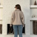 Fermuarlı Kaşe Kısa Ceket Krem
