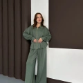 Fermuarlı Kemer Detaylı İkili Takım Yeşil