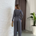 Gofre Kumaş Daily Glow Takım Koyu Gri