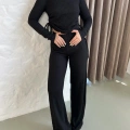 Gofre Kumaş Daily Glow Takım Siyah