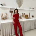 Gofre Kumaş Madonna Takım Kırmızı