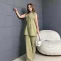 Gold Düğme Double Kumaş Takım Haki