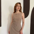 Ham Keten Basic Elbise Vizon