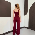 İp Askılı Yumaşak Dokulu Basic Atlet-Pantolon Takım Bordo
