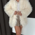 Kalın Peluş Kaban Ekru