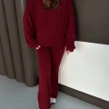 Kapüşonlu Modal Pantolonlu İkili Set Bordo