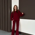 Kapüşonlu Modal Pantolonlu İkili Set Bordo