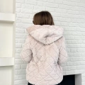 Kapüşonlu Yumoş Desenli Ceket Pudra Pembe