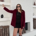 Kemer Detaylı Yumoş Ceket Bordo