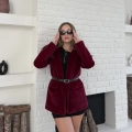Kemer Detaylı Yumoş Ceket Bordo