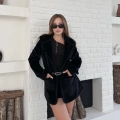 Kemer Detaylı Yumoş Ceket Siyah