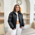 Kısa Şişme Cool Mont Siyah