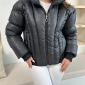 Kısa Şişme Cool Mont Siyah