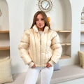 Kısa Şişme Cool Mont Krem