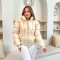 Kısa Şişme Cool Mont Krem