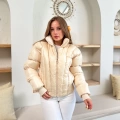 Kısa Şişme Cool Mont Krem