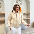 Kısa Şişme Cool Mont Krem