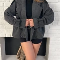 Kısa Street Luxe Kaşe Kaban Antrasit