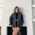 Kısa Street Luxe Kaşe Kaban Antrasit