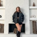 Kısa Street Luxe Kaşe Kaban Antrasit