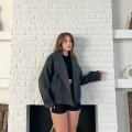Kısa Street Luxe Kaşe Kaban Antrasit