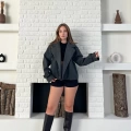 Kısa Street Luxe Kaşe Kaban Antrasit