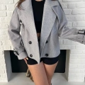 Kısa Street Luxe Kaşe Kaban Gri