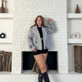 Kısa Street Luxe Kaşe Kaban Gri