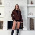 Kısa Street Luxe Kaşe Kaban Kahverengi