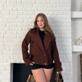 Kısa Street Luxe Kaşe Kaban Kahverengi