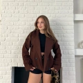 Kısa Street Luxe Kaşe Kaban Kahverengi