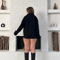 Kısa Street Luxe Kaşe Kaban Siyah