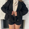 Kısa Street Luxe Kaşe Kaban Siyah