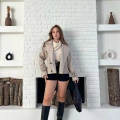 Kısa Street Luxe Kaşe Kaban Krem