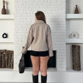 Kısa Street Luxe Kaşe Kaban Krem