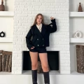 Kısa Street Luxe Kaşe Kaban Siyah