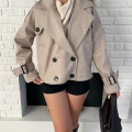 Kısa Street Luxe Kaşe Kaban Krem