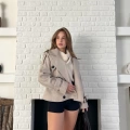 Kısa Street Luxe Kaşe Kaban Krem