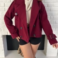 Kısa Street Luxe Kaşe Kaban Bordo