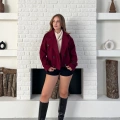 Kısa Street Luxe Kaşe Kaban Bordo