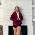 Kısa Street Luxe Kaşe Kaban Bordo