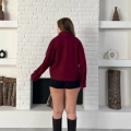 Kısa Street Luxe Kaşe Kaban Bordo