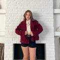 Kısa Street Luxe Kaşe Kaban Bordo