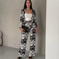 Klim Desen Kimono Takım Siyah