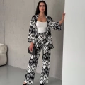 Klim Desen Kimono Takım Siyah