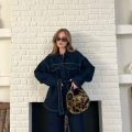 Kuşak Detaylı Denim Takım