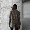 Leopar Desen Kemer Detaylı Ceket
