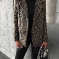 Leopar Desen Kemer Detaylı Ceket