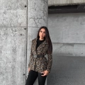 Leopar Desen Kemer Detaylı Ceket