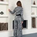Leopar Desenli İki Takım Gri